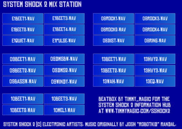 System Shock 2 Mix Station main window, swf